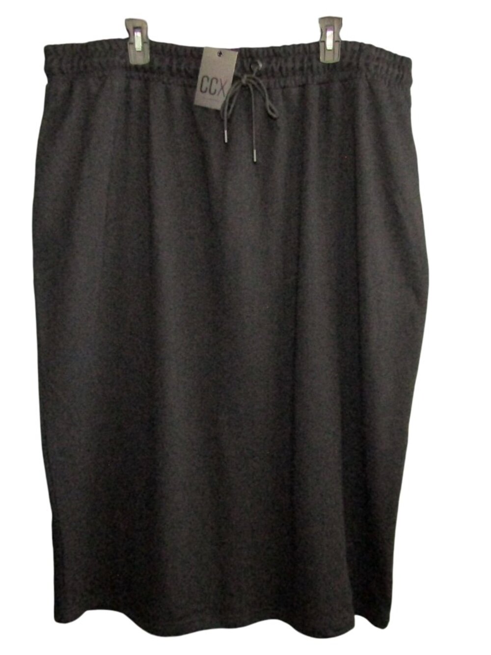 CCX City Chic Black Skirt Lounger Womens XXL 24 Elastic Drawstring Back Slit New